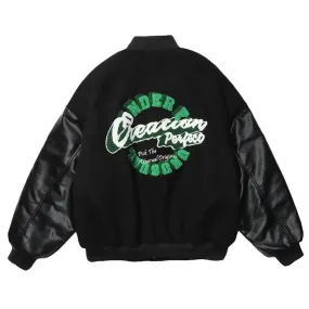 Aidase Vintage Varsity Jackets For Men Punk Gothic Coats Embroidery Hip Hop Harajuku Baseball Jacket Loose Flocking Leather Coats