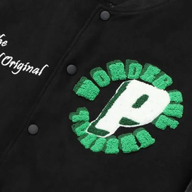 Aidase Vintage Varsity Jackets For Men Punk Gothic Coats Embroidery Hip Hop Harajuku Baseball Jacket Loose Flocking Leather Coats