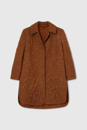 All-over floral quilted down jacket