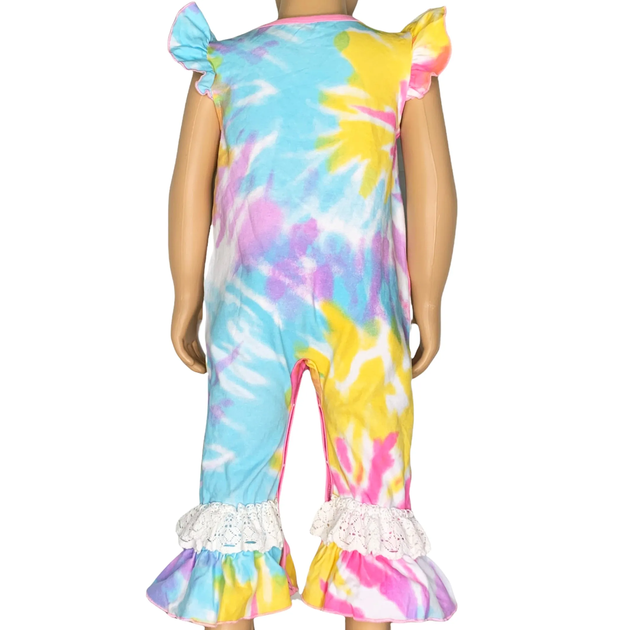 AnnLoren Boutique Pastel Tie Dye Baby Girls Romper Onesie Toddler Jumpsuit