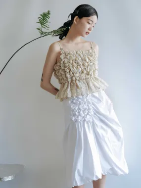 Asymmetric Pleated A-line Skirt