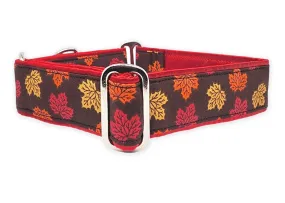 Autumn Leaves - Martingale or Buckle Dog Collar - 1.5" Width