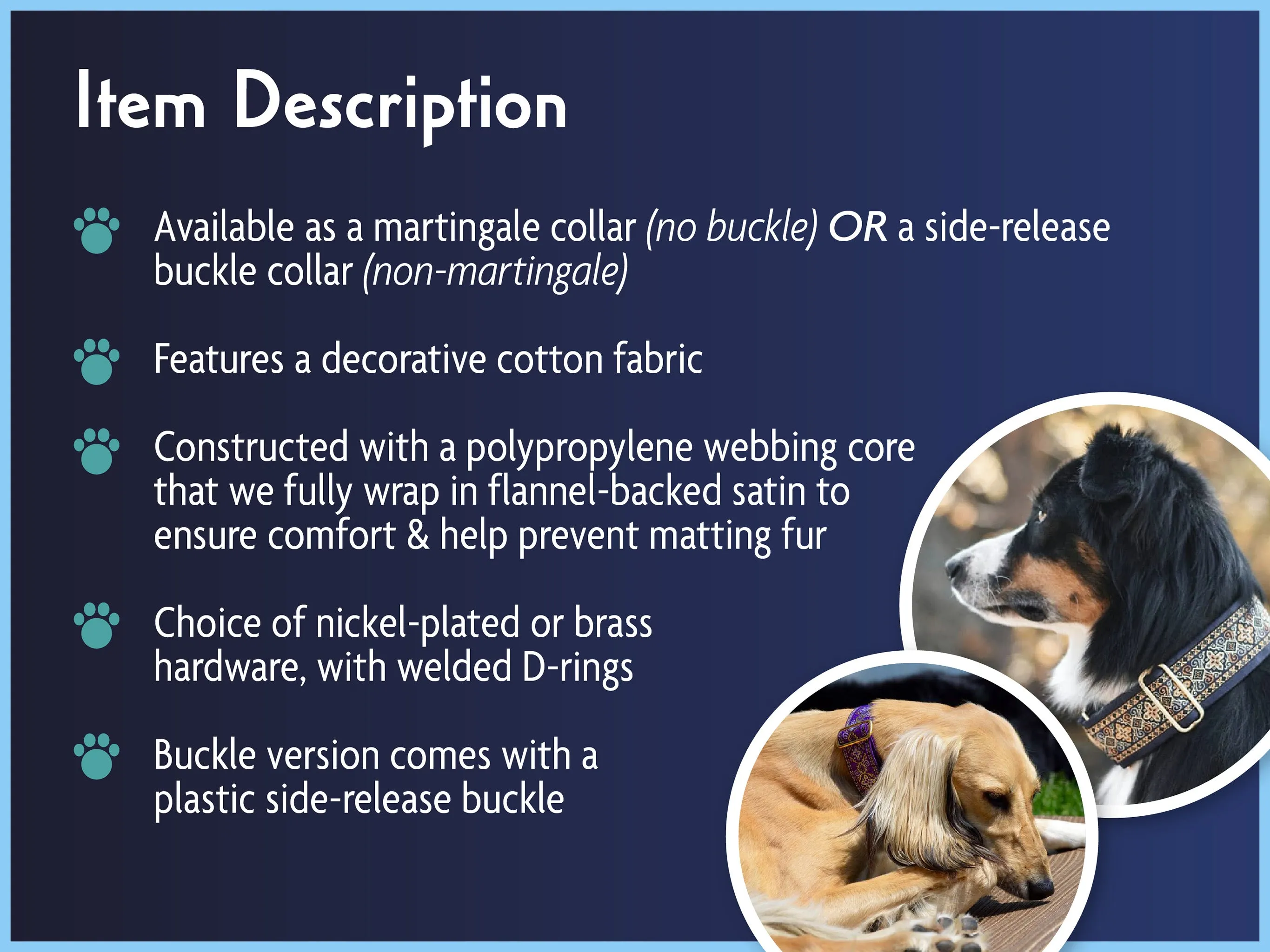 Autumn Leaves - Martingale or Buckle Dog Collar - 1.5" Width