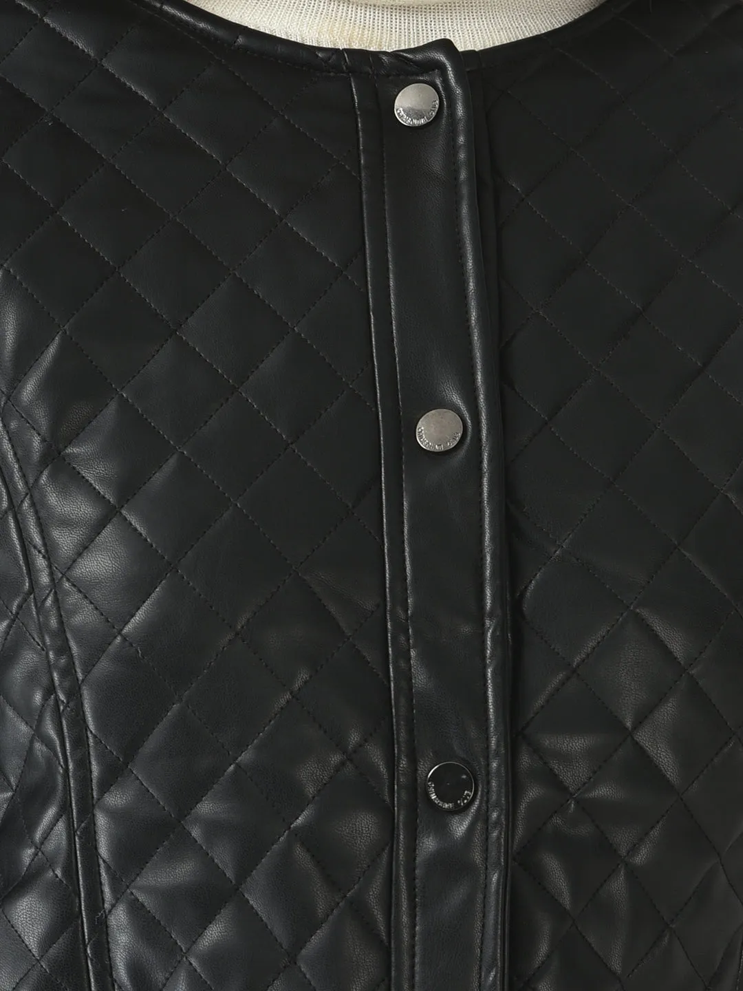 Black Quilted Leather Jacket