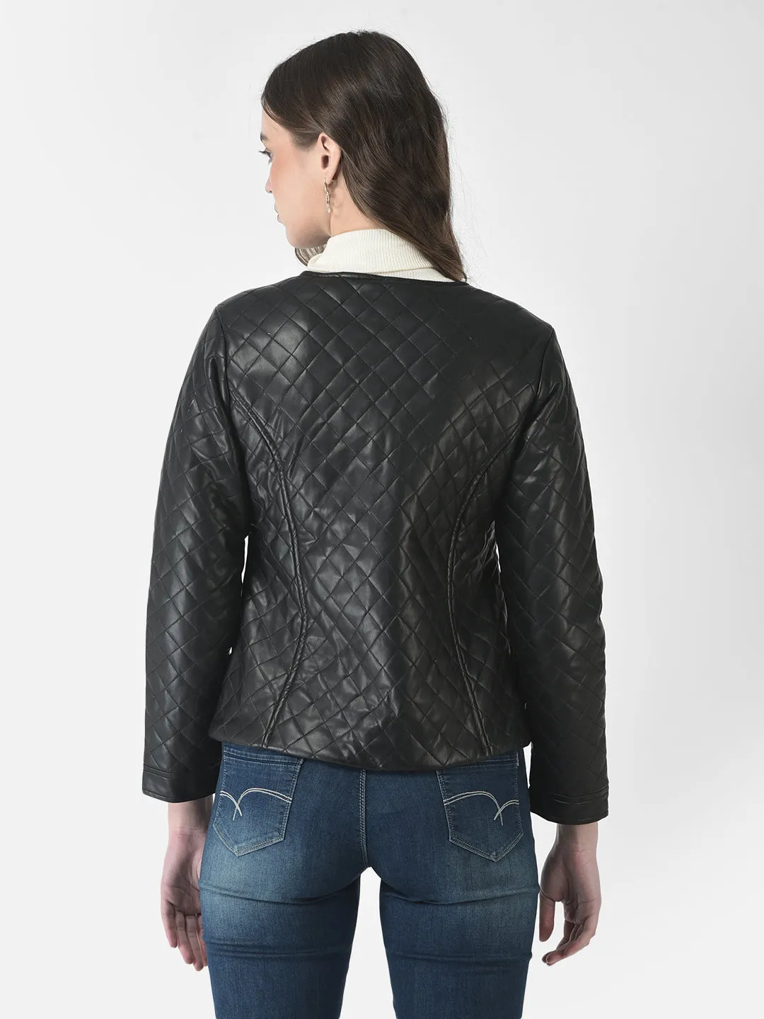 Black Quilted Leather Jacket