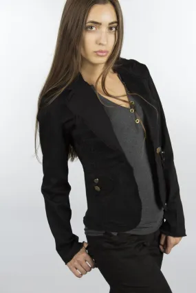 Black Tailored Corset Jacket-508