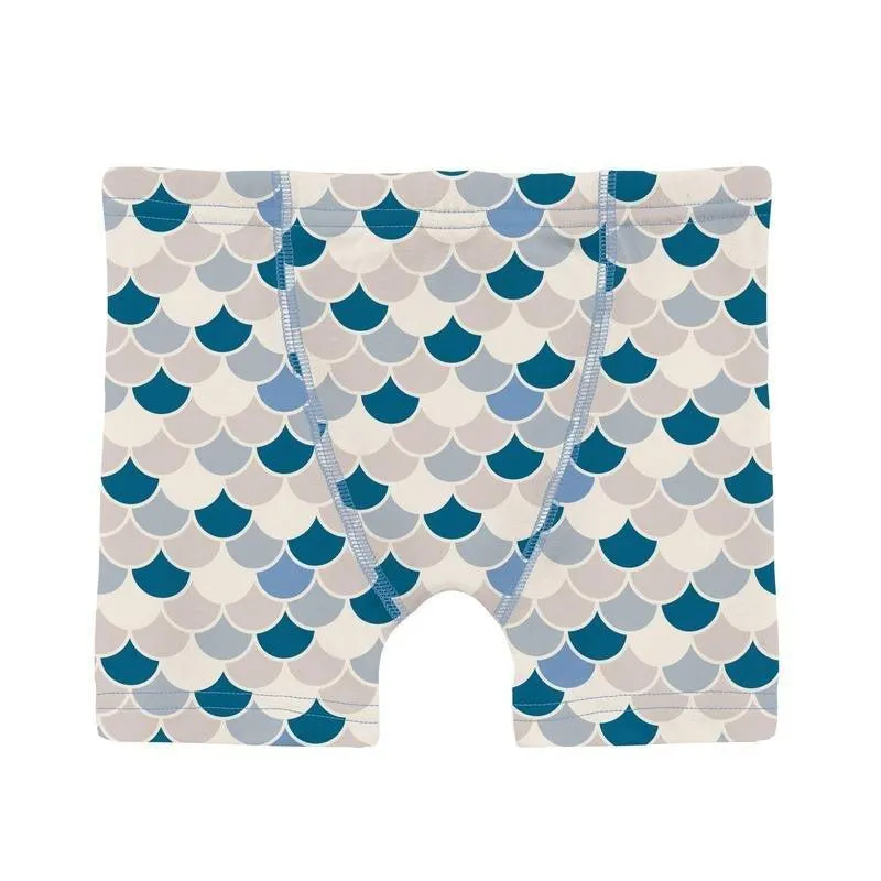 Boy's Print Bamboo Boxer Briefs (Set of 3) - Seaport Johnny Appleseed, Seaport & Latte Scales