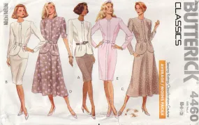 Butterick 4460 Womens Peplum Top Dress & Skirt 1980s Vintage Sewing Pattern Size 6 - 10 UNCUT Factory Folded