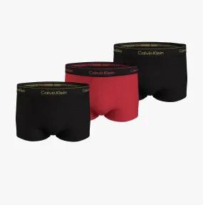 Calvin Klein 3 Pack Mens Trunks Red/Black