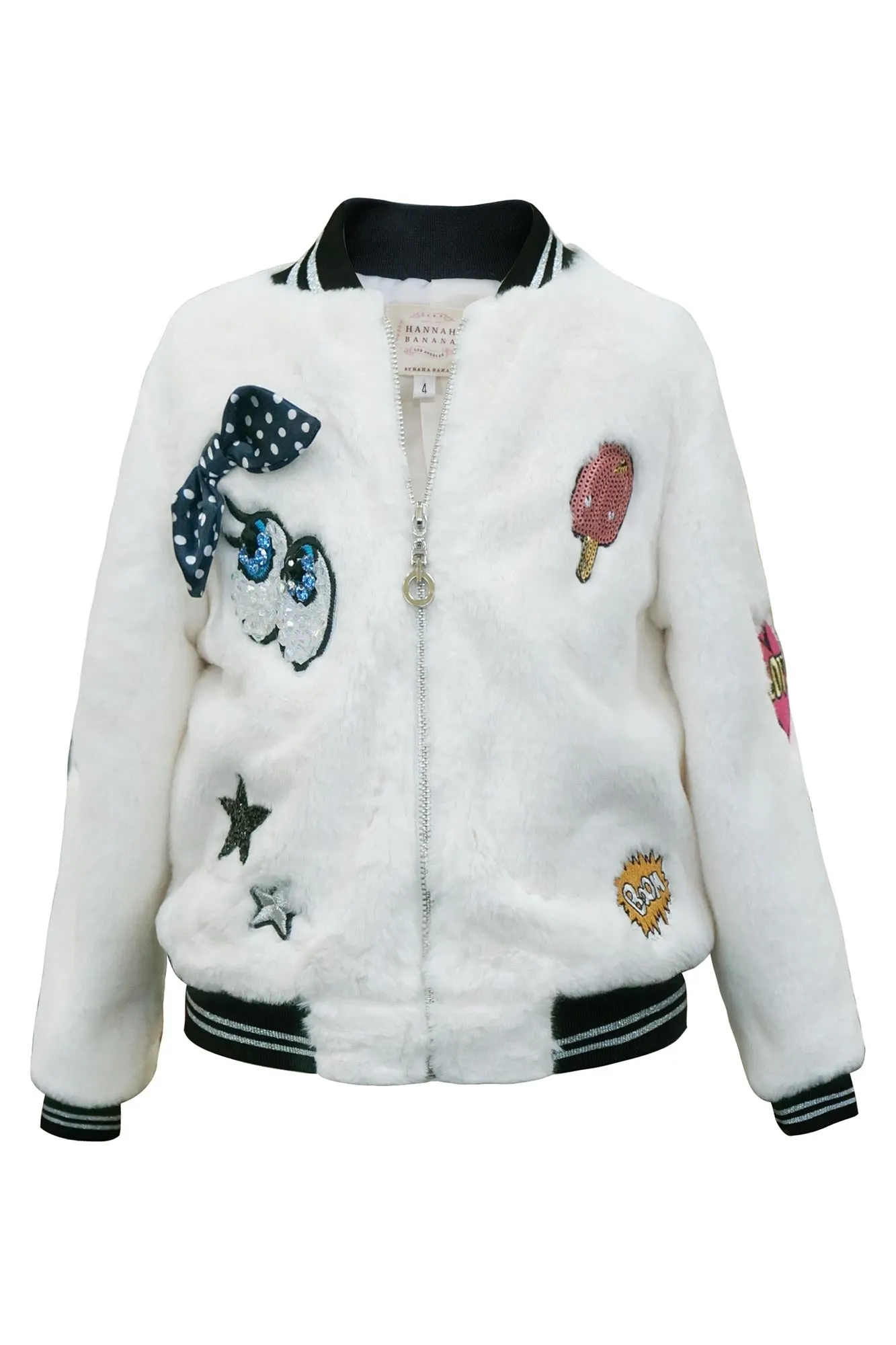 Cartoony Faux Fur Bomber (A3793)