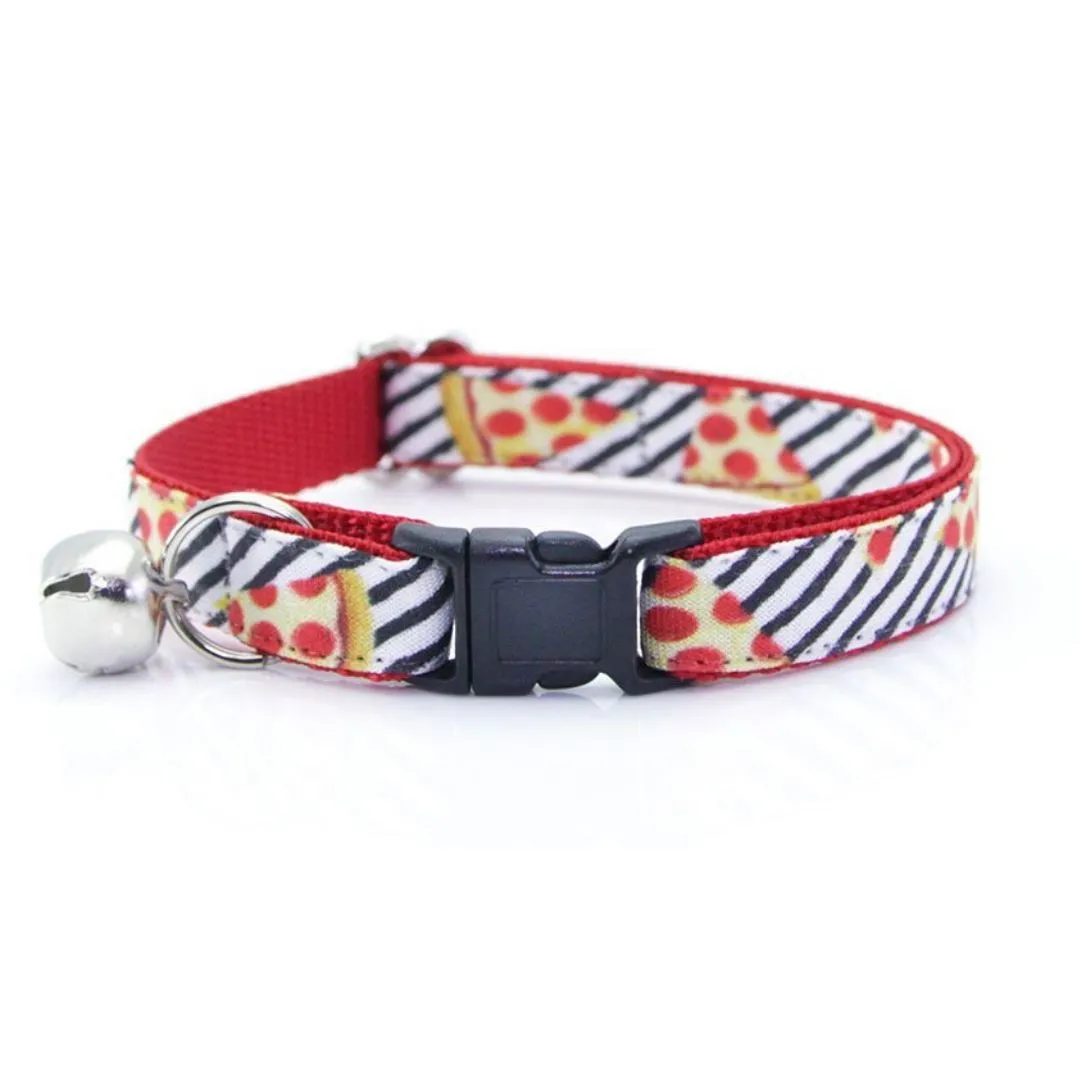 Cat Collar and Bow Tie Set - Pizza Party