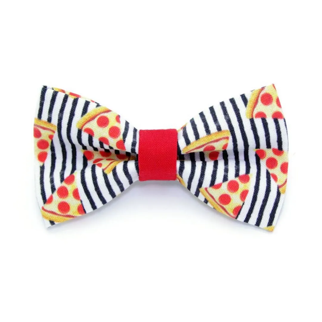 Cat Collar and Bow Tie Set - Pizza Party