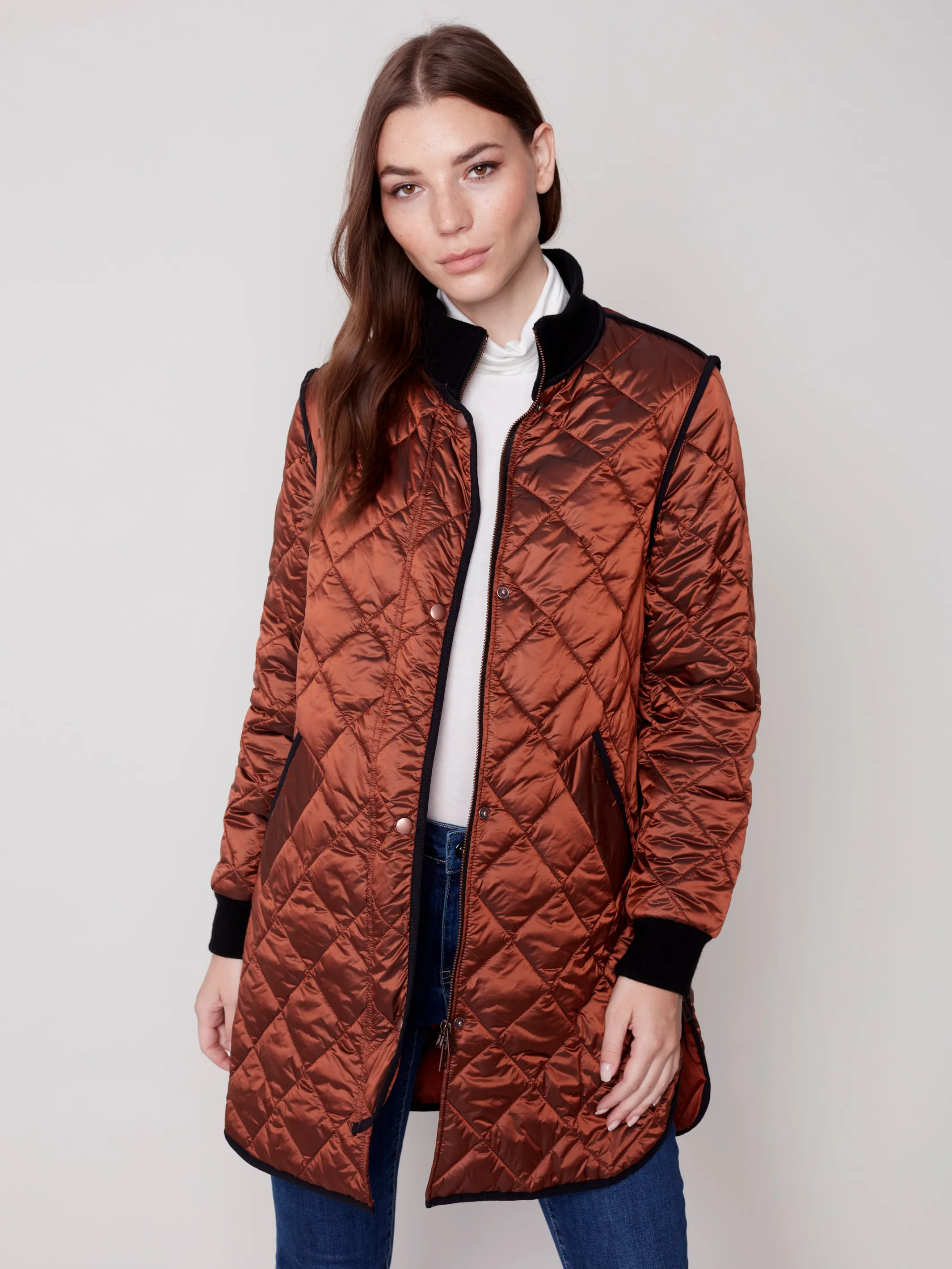 Charlie B Fall 2023-C6253-135B- Quilted Jacket-Cinnamon