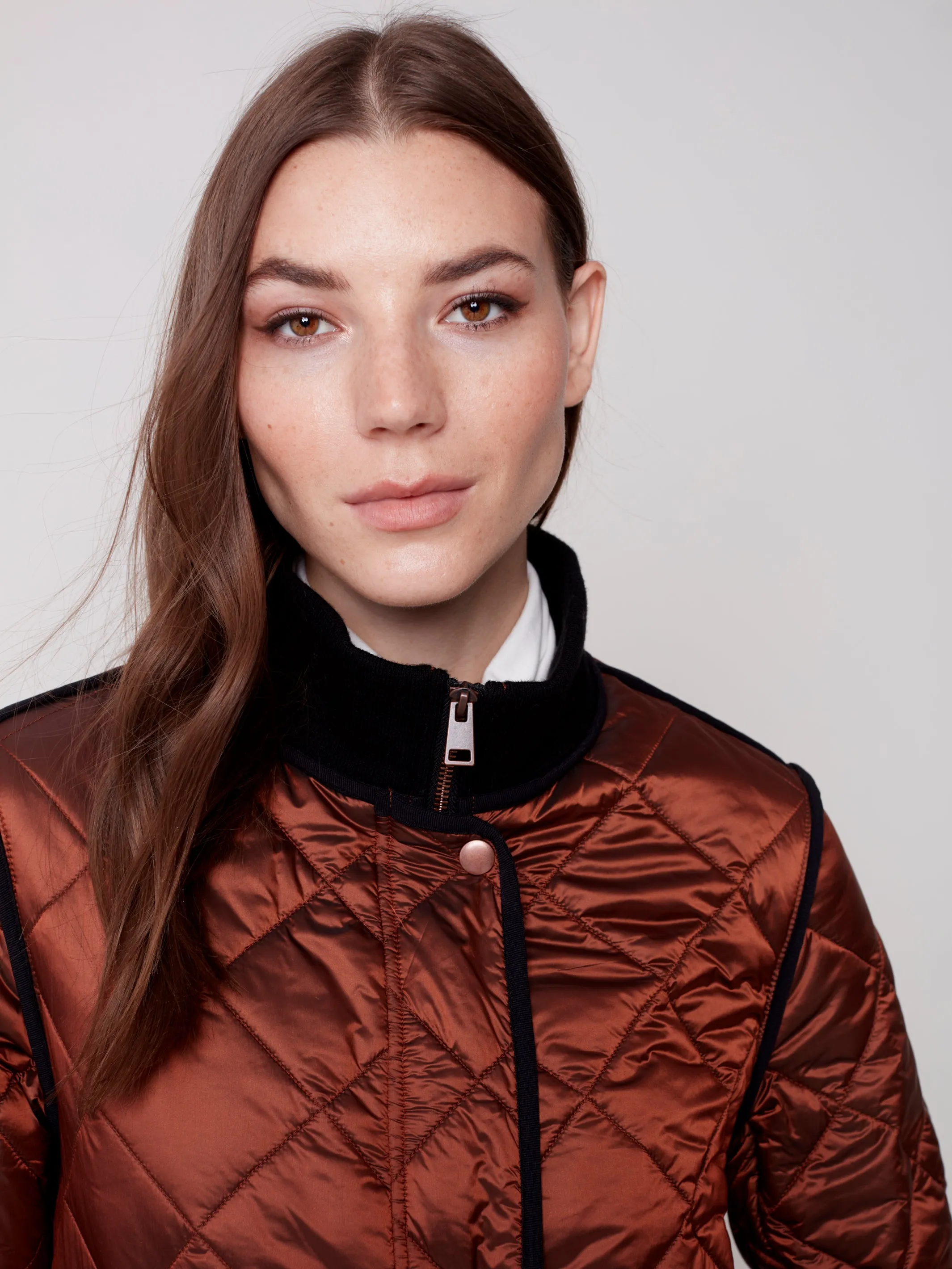 Charlie B Fall 2023-C6253-135B- Quilted Jacket-Cinnamon