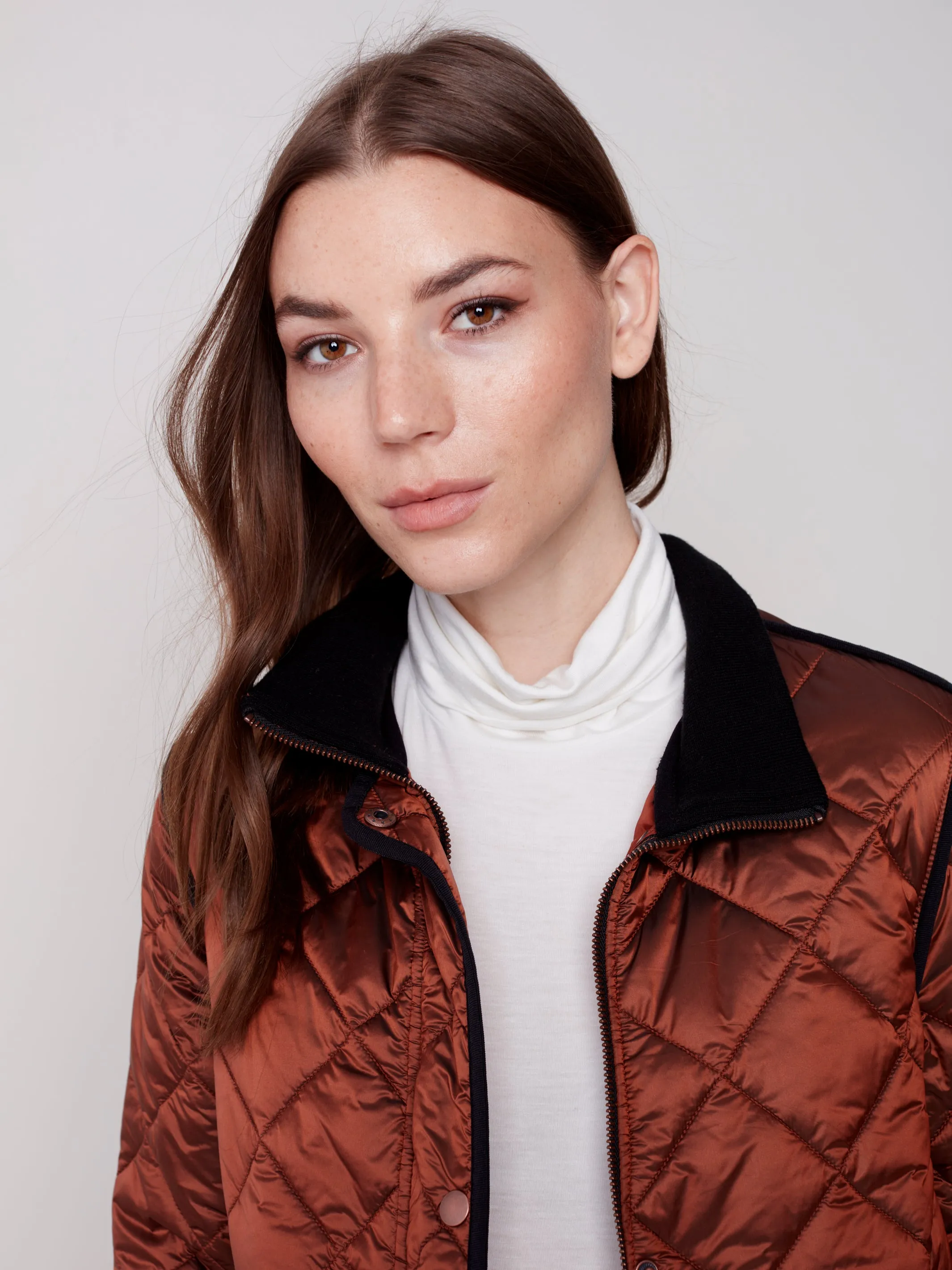 Charlie B Fall 2023-C6253-135B- Quilted Jacket-Cinnamon