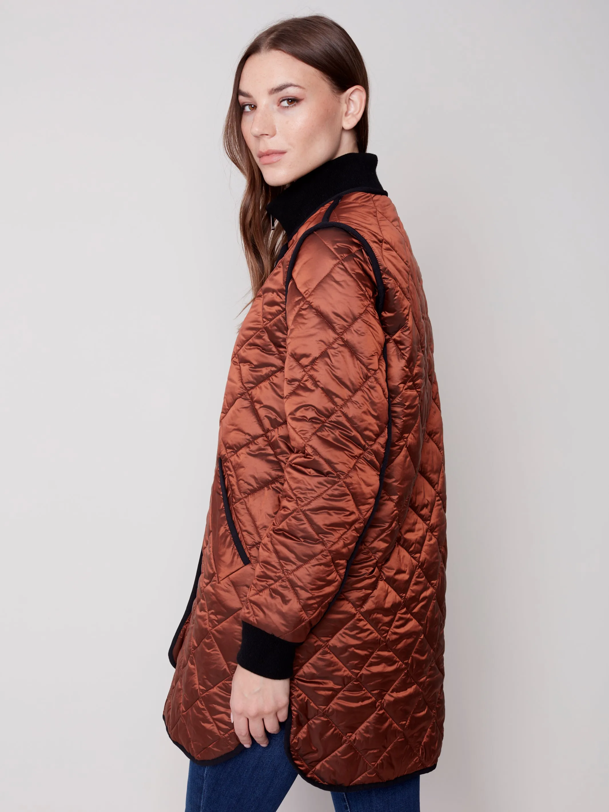 Charlie B Fall 2023-C6253-135B- Quilted Jacket-Cinnamon