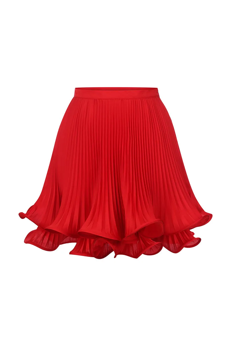 COLLETTE MINI SKIRT IN RED