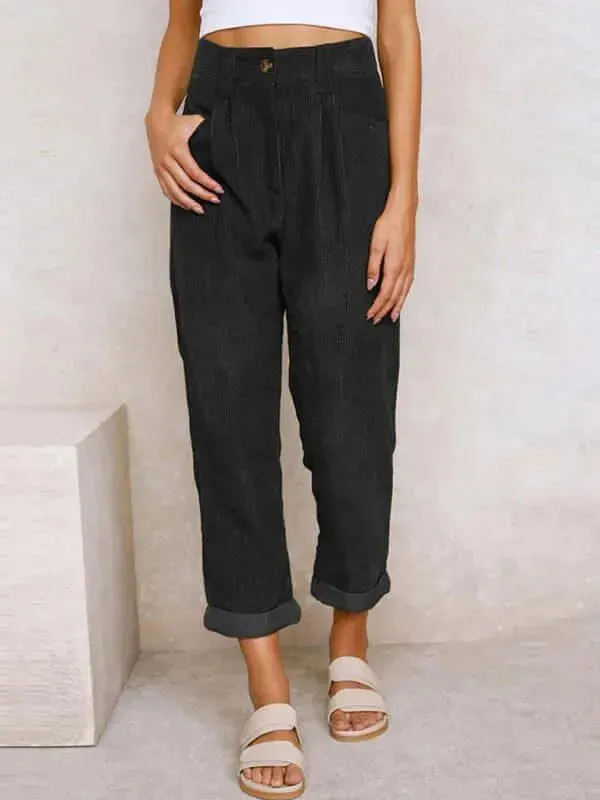 Corduroy Loose Straight Women Pants