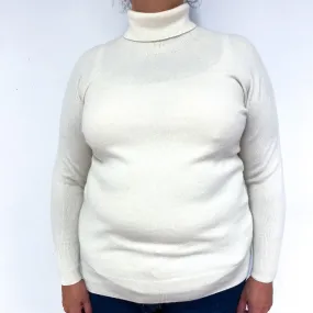Cream Cashmere Polo Neck Jumper Extra Large