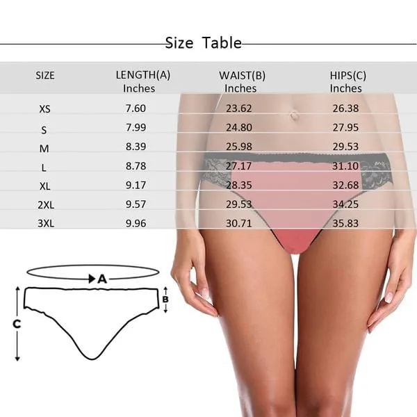 Custom Underwear with Face Printed Sexy Licked It on Thongs for Ladies Personalized Women's Lace Panty