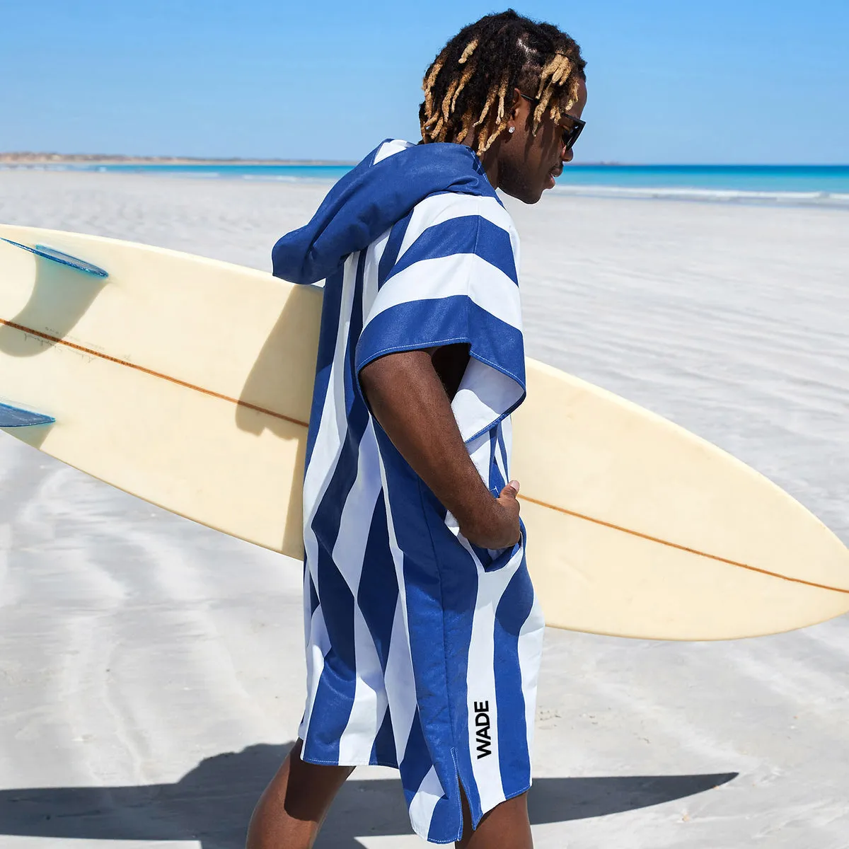 Dock & Bay Poncho Adults - Whitsunday Blue - Customised Embroidery Personalised for You