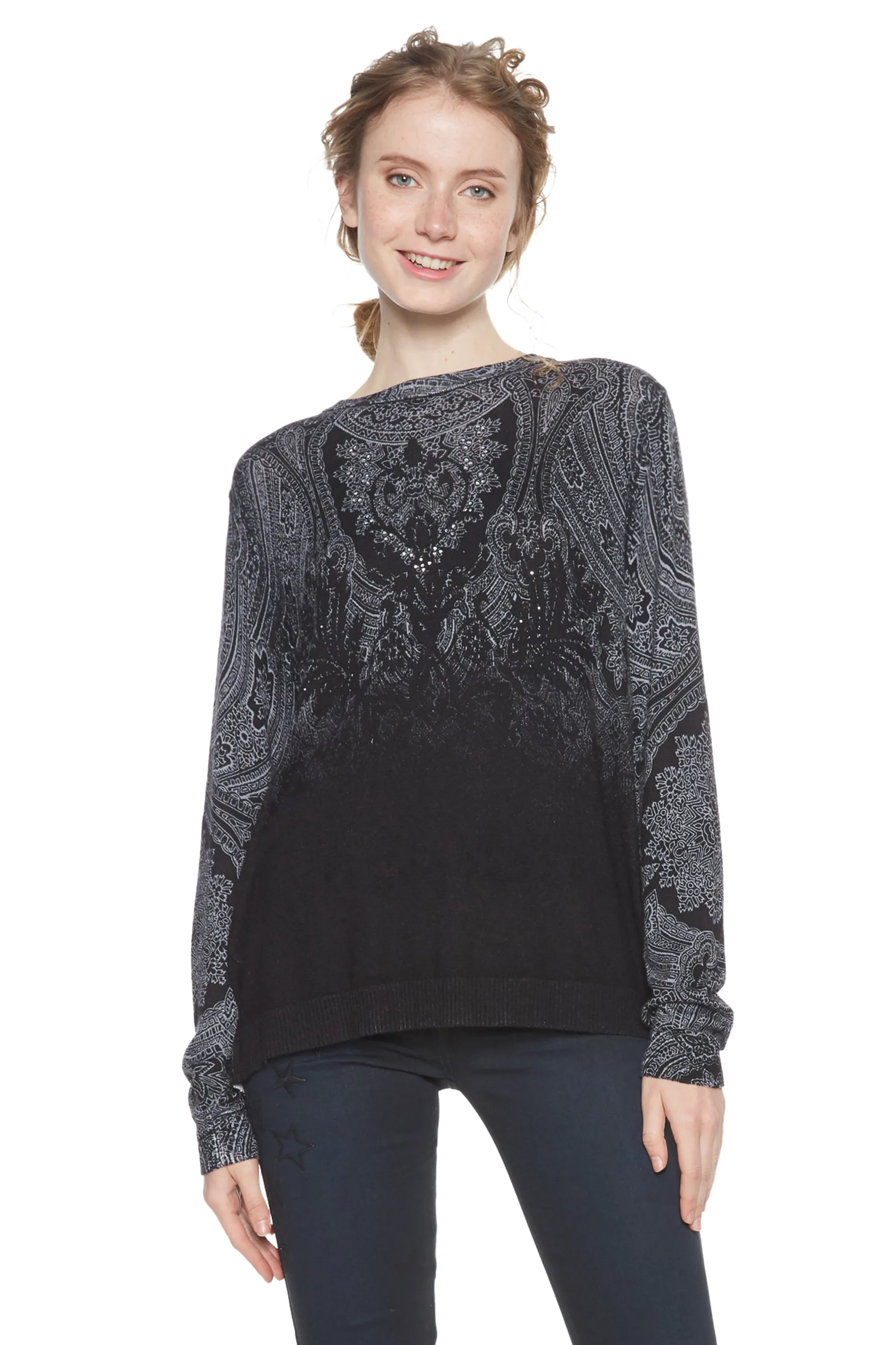 Edimburgo Indian Design Jumper Sweater Desigual Style 18WWJFAU