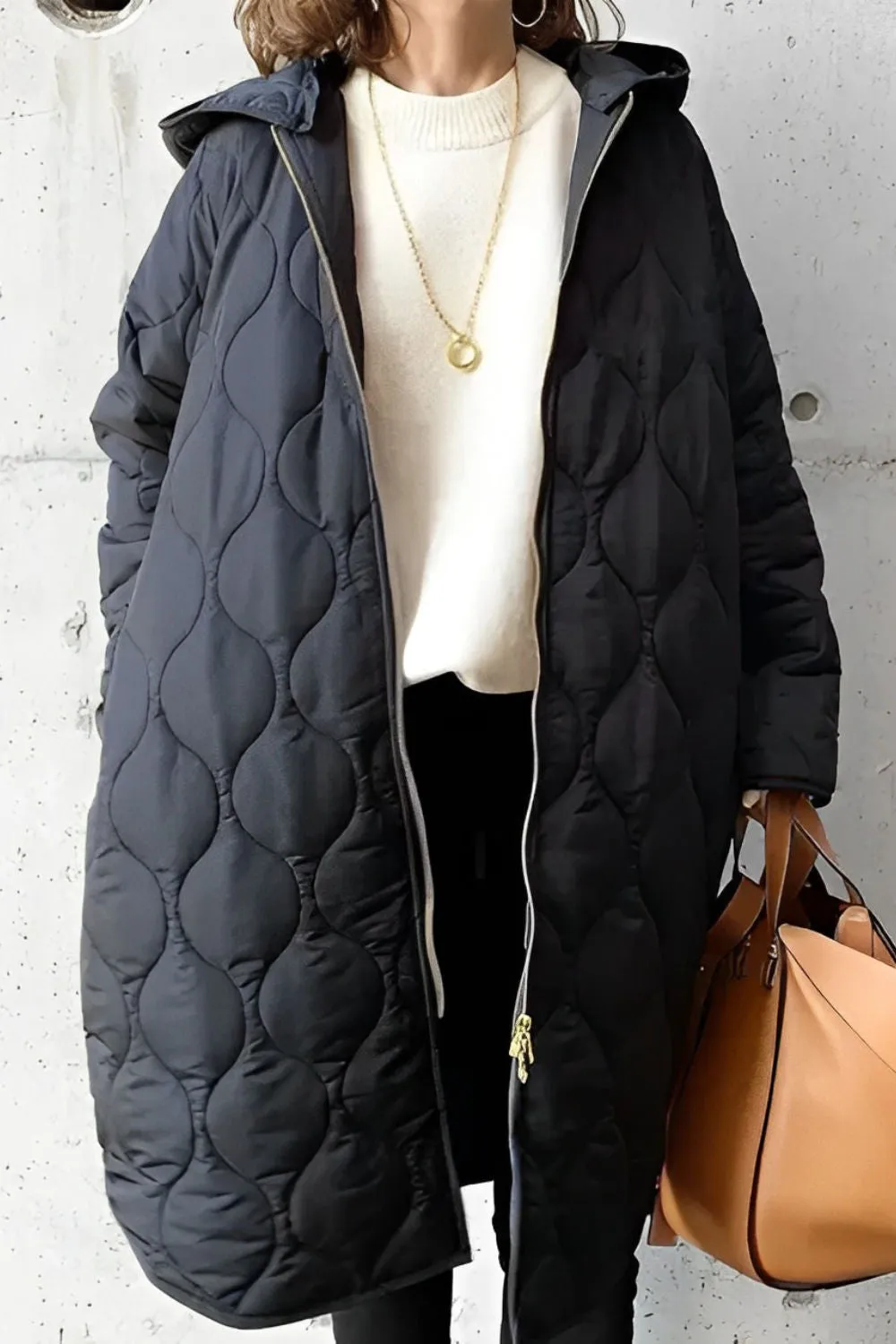 Elfrea - Nieuwe Casual parka jas met capuchon in argyle