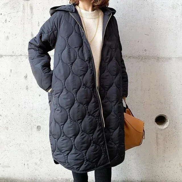 Elfrea - Nieuwe Casual parka jas met capuchon in argyle