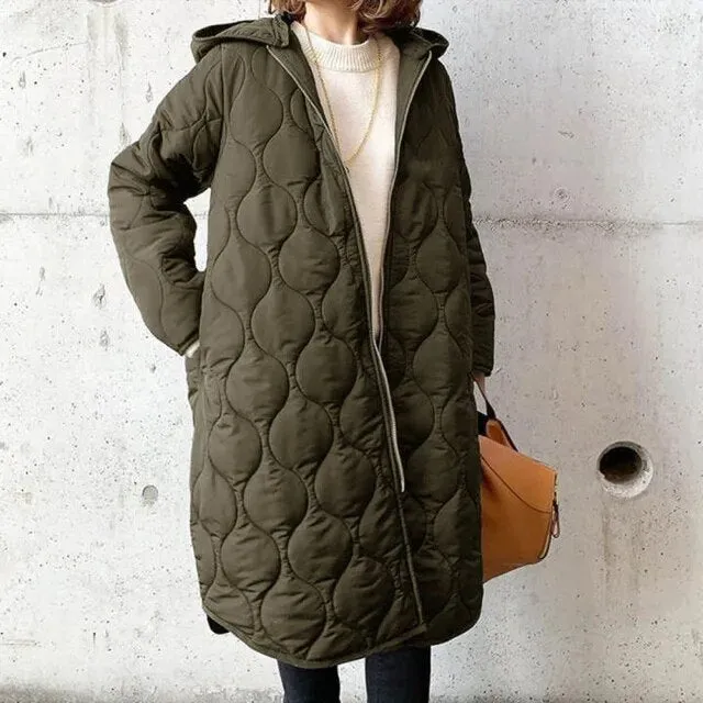 Elfrea - Nieuwe Casual parka jas met capuchon in argyle