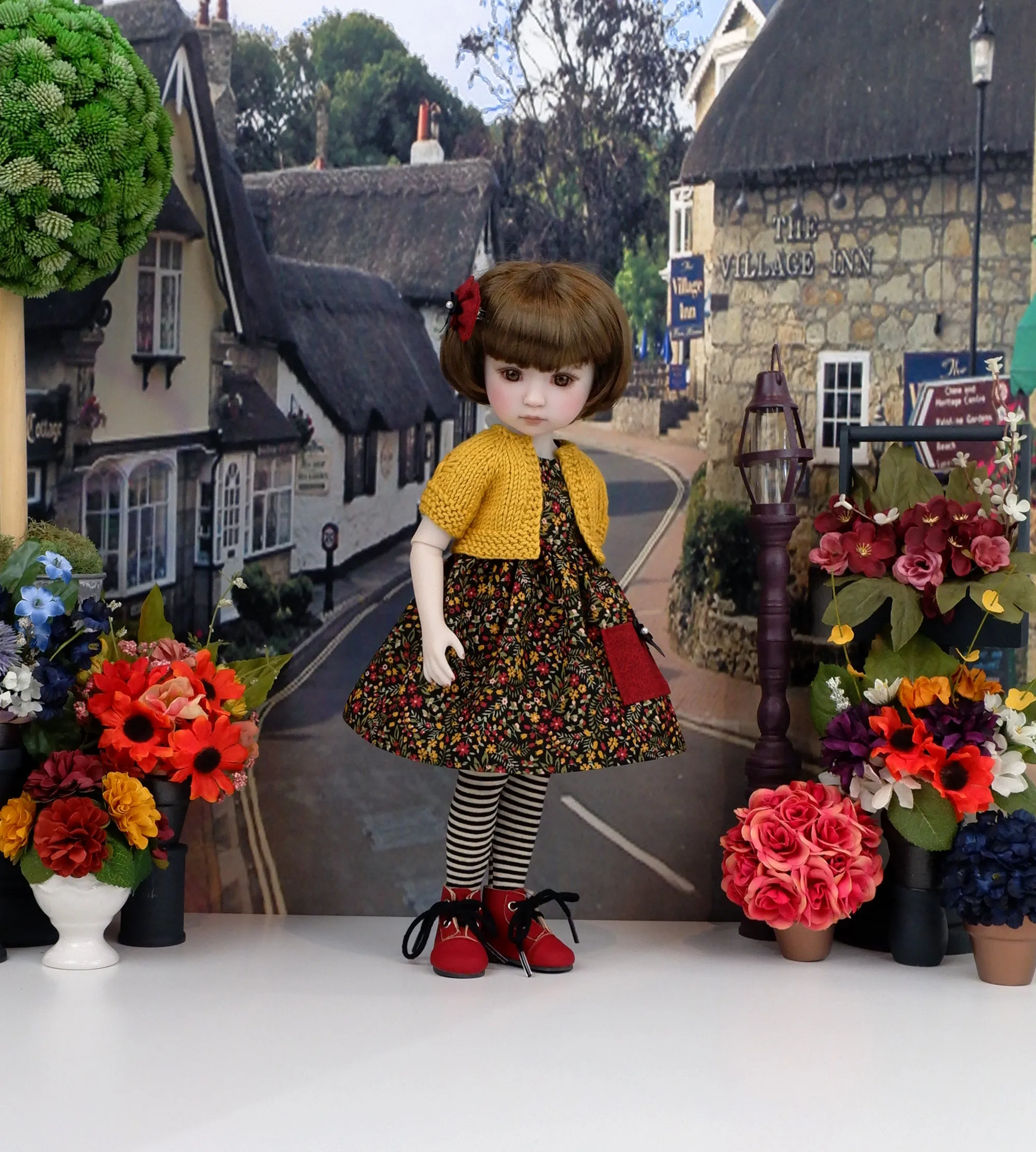 Fall Garden - dress with sweater & boots for Ruby Red Fashion Friends doll