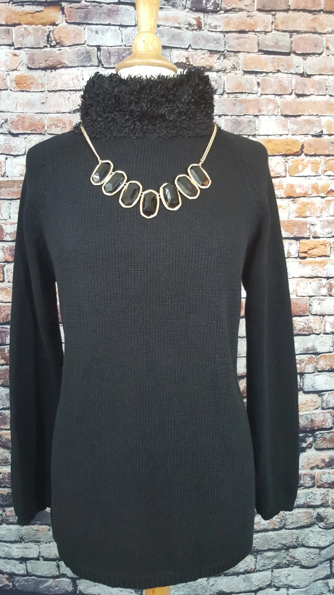 Faux Fur Collar Sweater