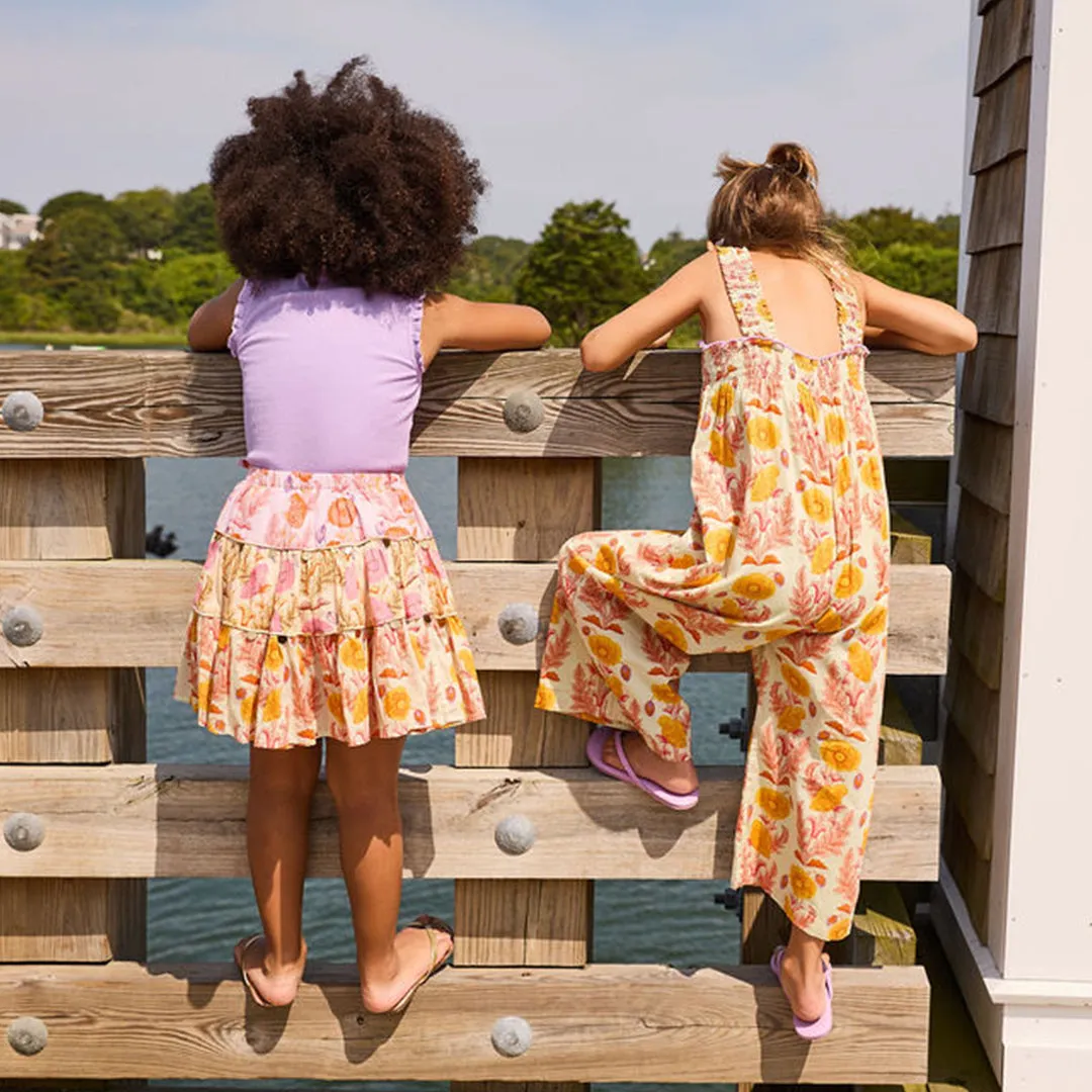 Girls Eleven Jumper - Green Gilded Floral