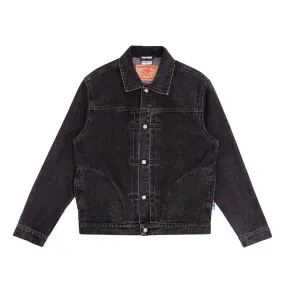 Graffiti Denim Jacket 'Black Neon Green'