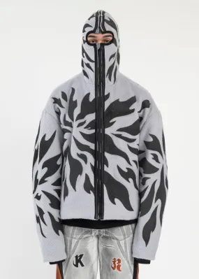 GREY FRAGMENT FLEECE ZIP-UP HOODIE