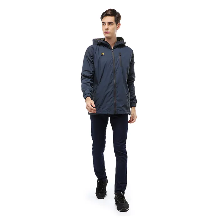 Hamlin Clover Outerwear Jacket Hoodie Pria Waterproof Anti Air Material Taslan ORIGINAL - Navy
