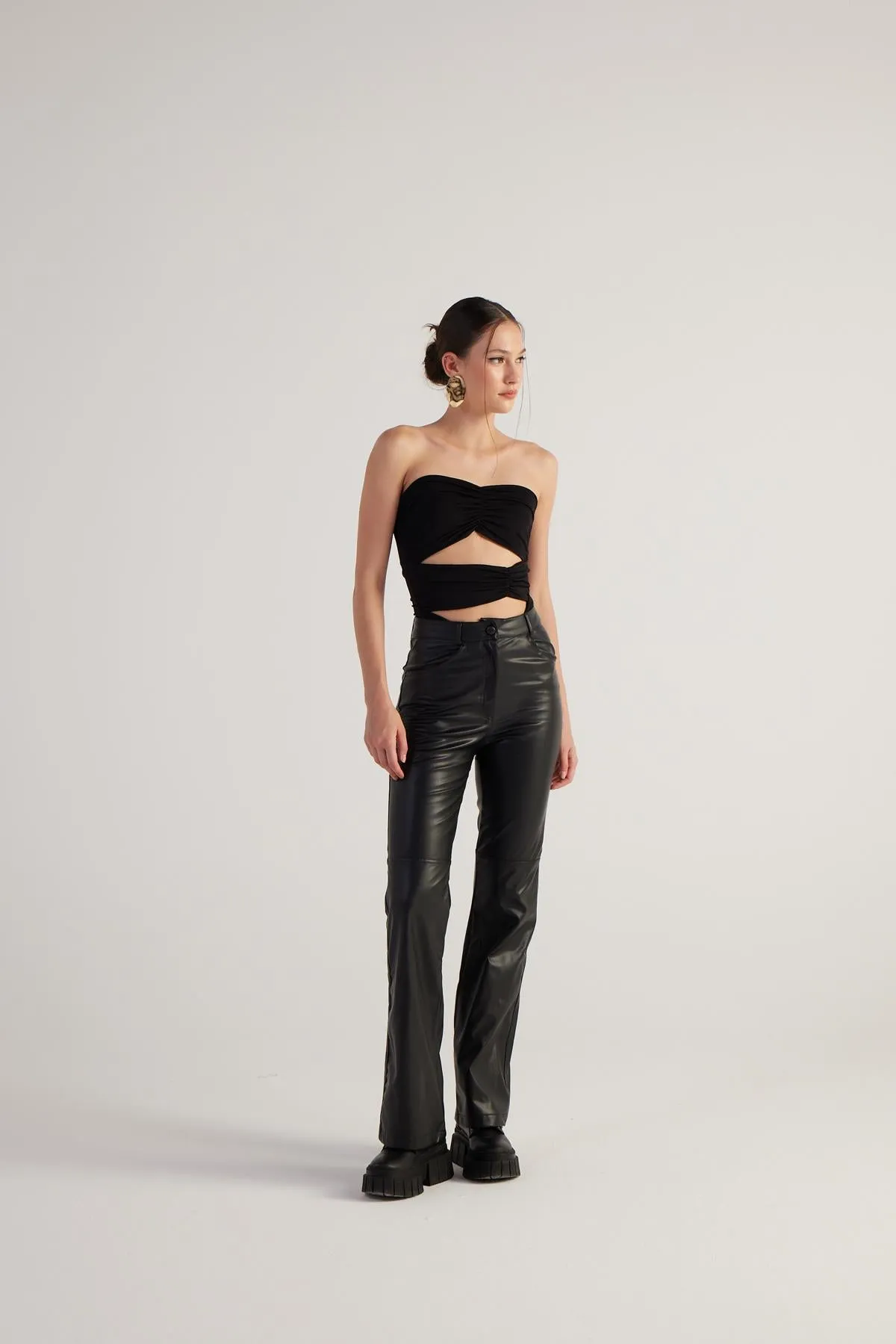 HLLY Women Dolores Leather Pants Black - Moers