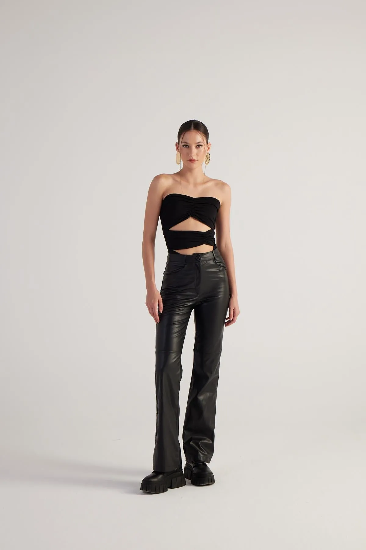 HLLY Women Dolores Leather Pants Black - Moers