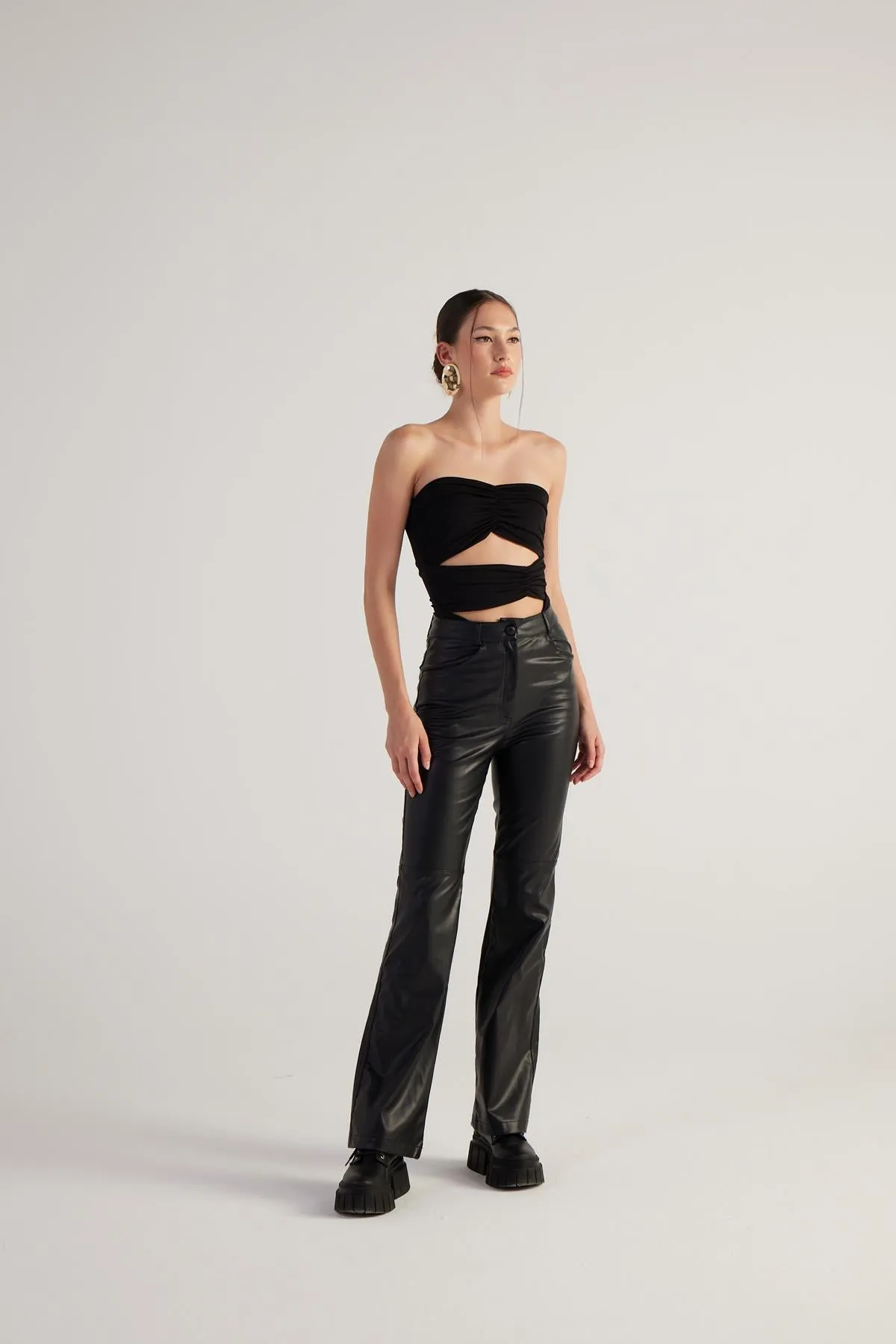 HLLY Women Dolores Leather Pants Black - Moers