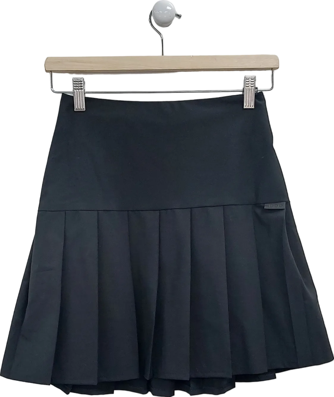 HUGO BOSS Black Pleated Mini Skirt UK 4