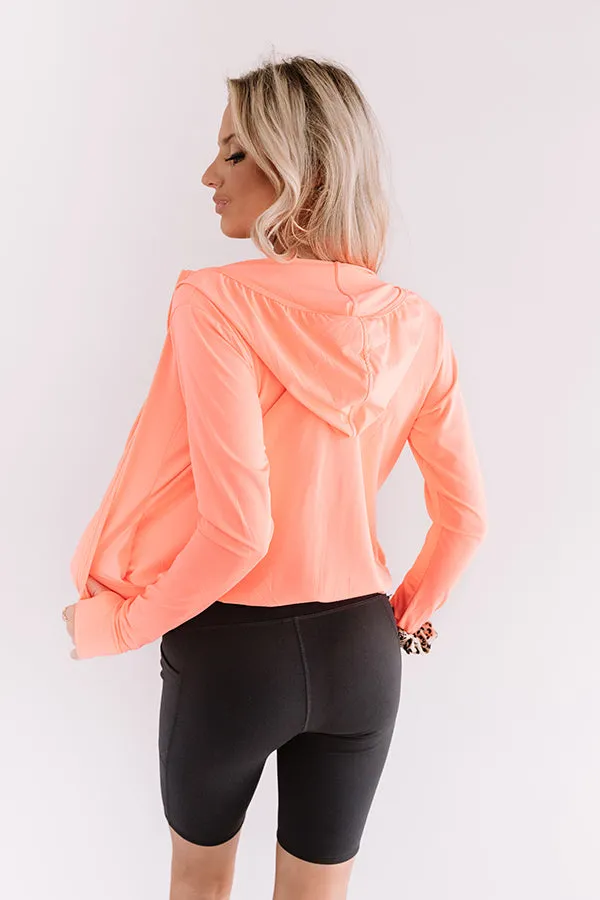 Iced Coffee Run Active Jacket in Neon Coral