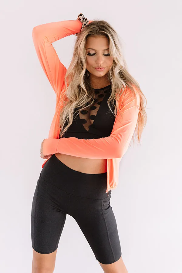 Iced Coffee Run Active Jacket in Neon Coral