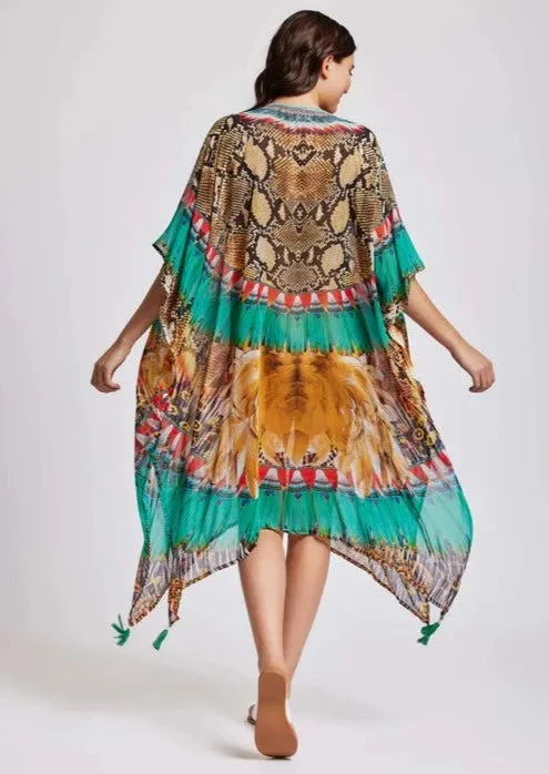 Iconique Poncho Fuego Kaftan - Multi Snake