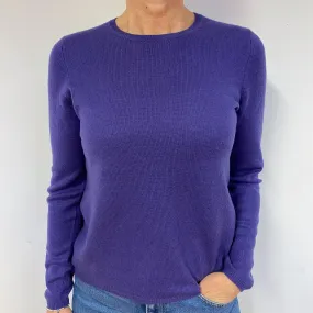 Iris Purple Cashmere Crew Neck Jumper Medium