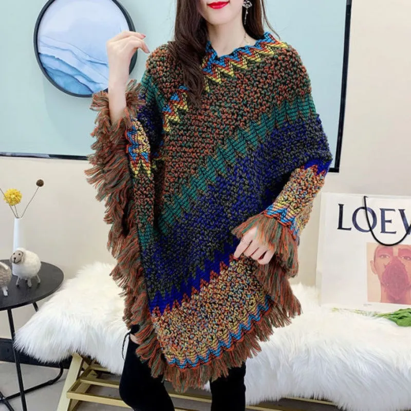 Knitting Women Shawl Poncho