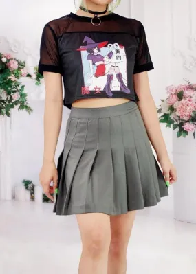 Knockout Grey Pleated Skirt