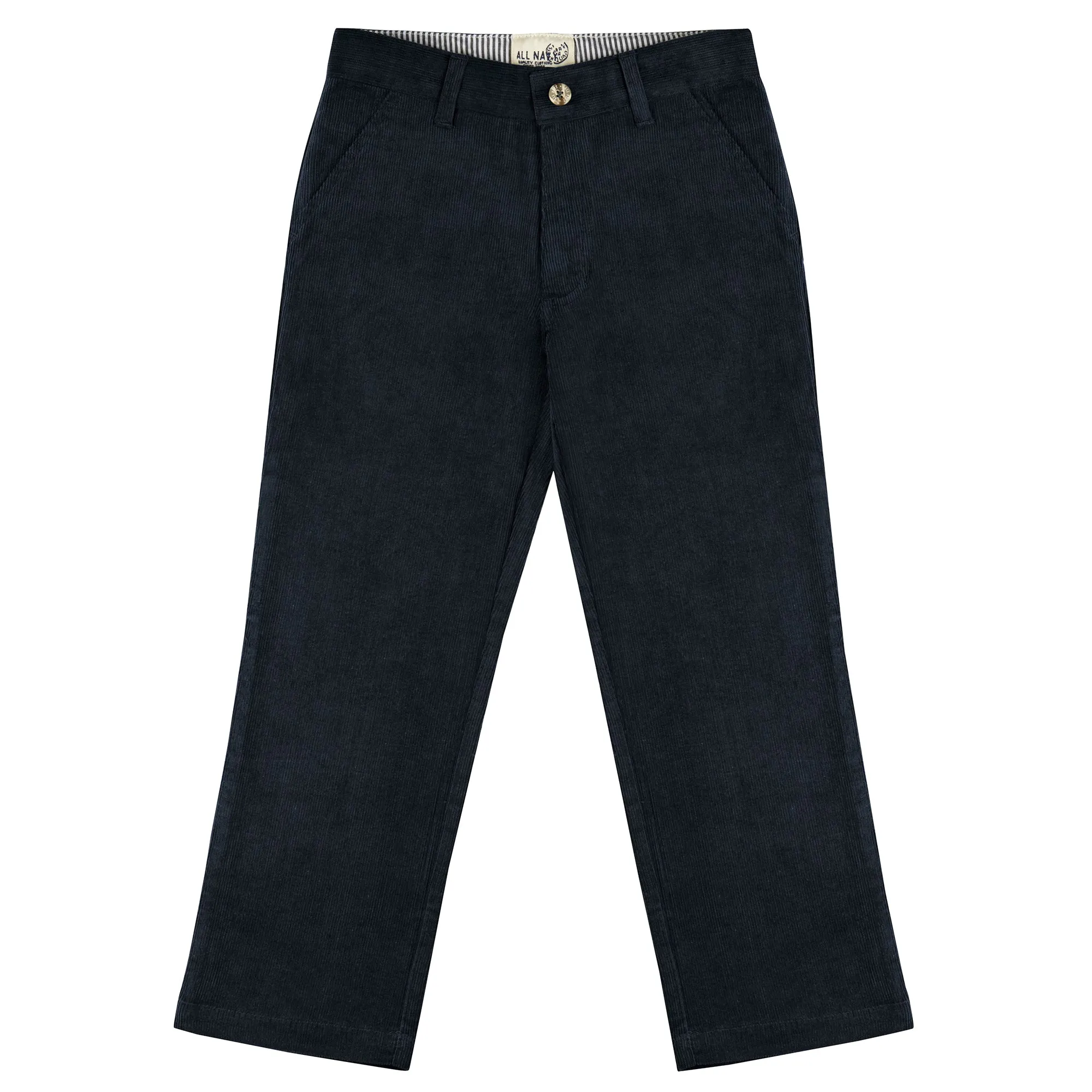 Navy Slim Fit Corduroy Pants