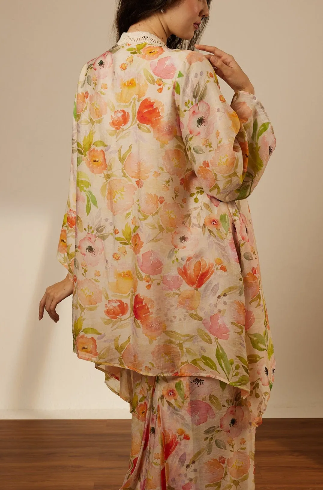 Naya Orange Mono Long Kurung Set