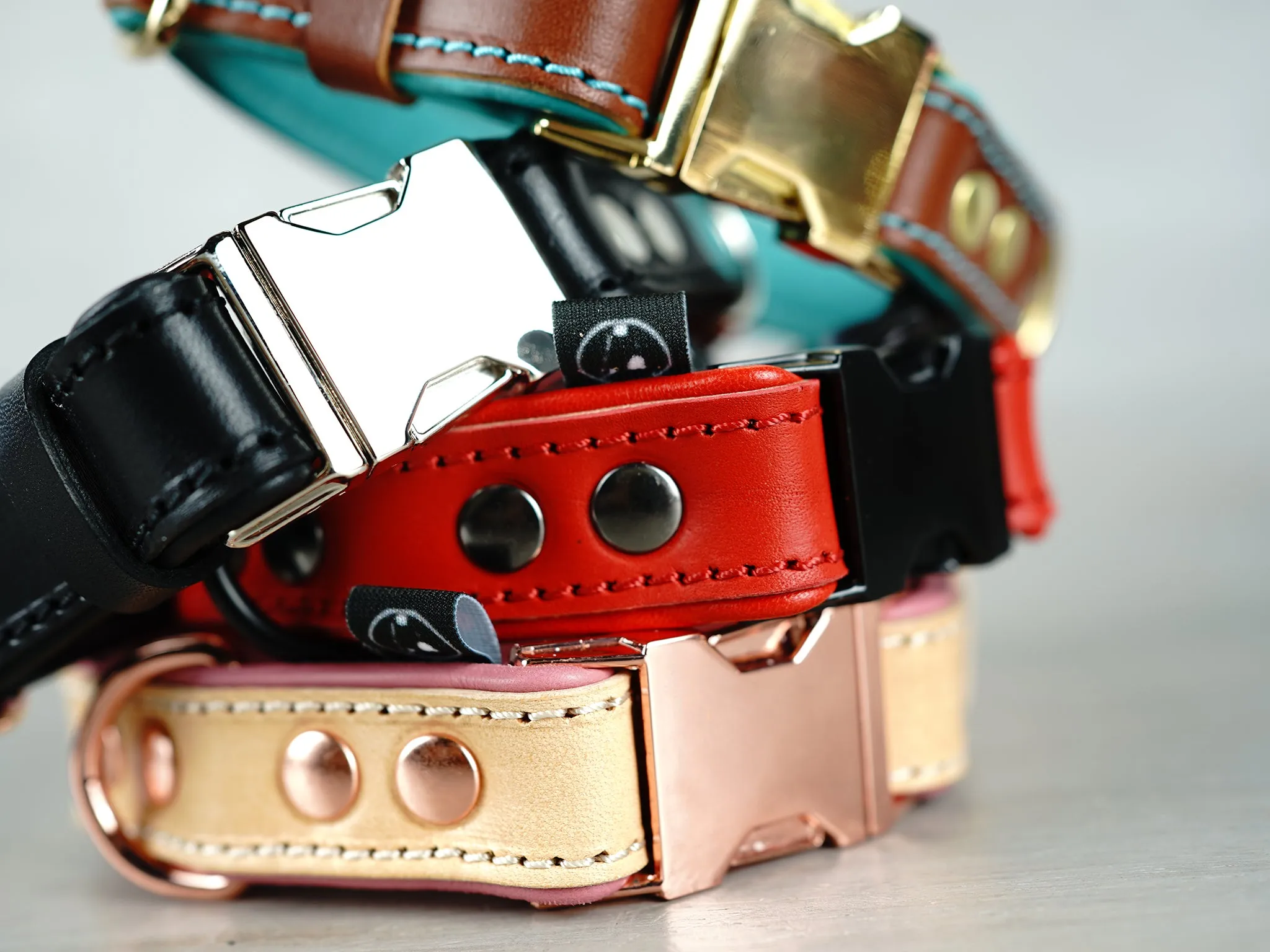 Padded Quick Release Leather Dog Collar With Custom Color and Hardware