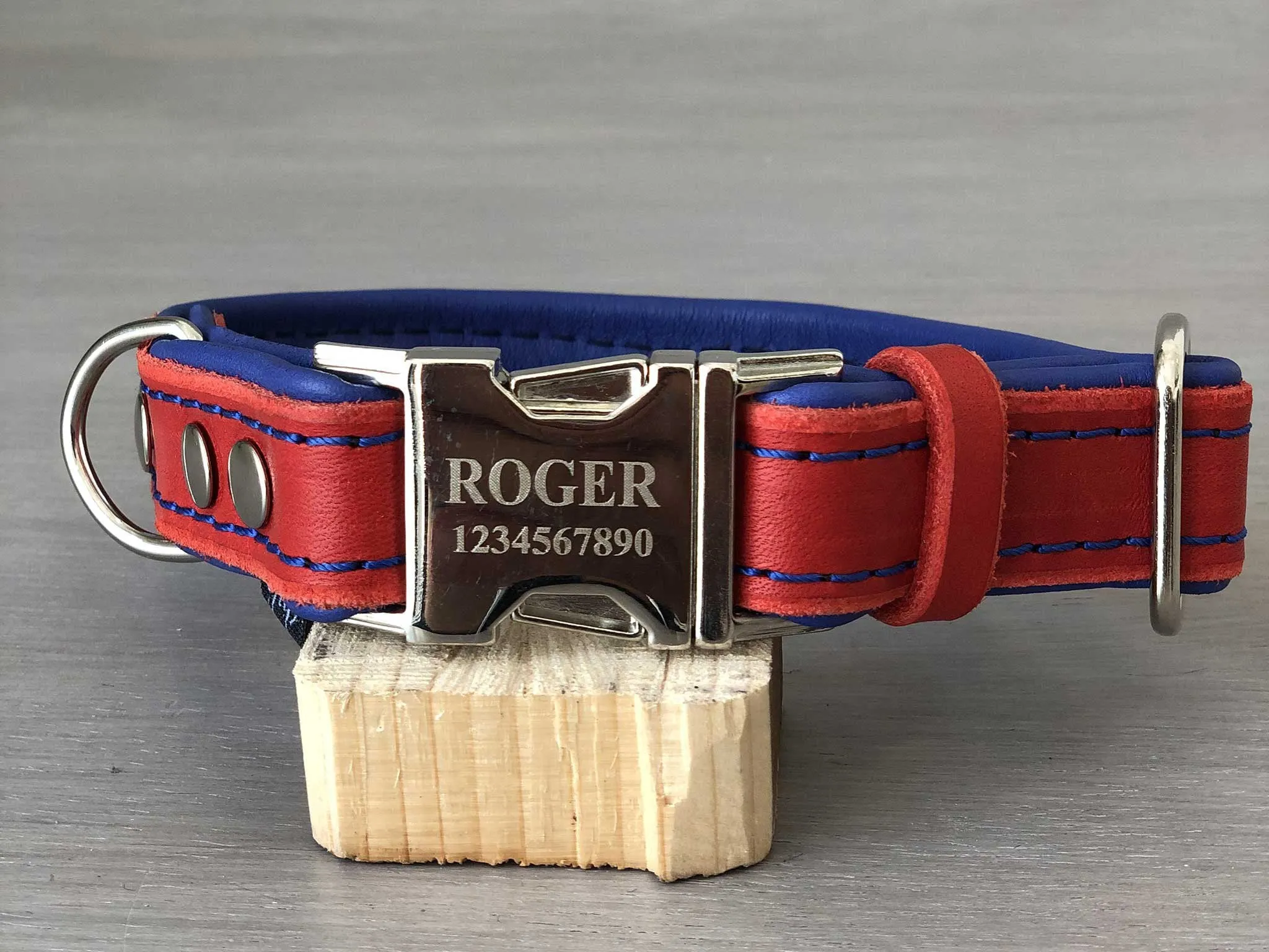 Padded Quick Release Leather Dog Collar With Custom Color and Hardware
