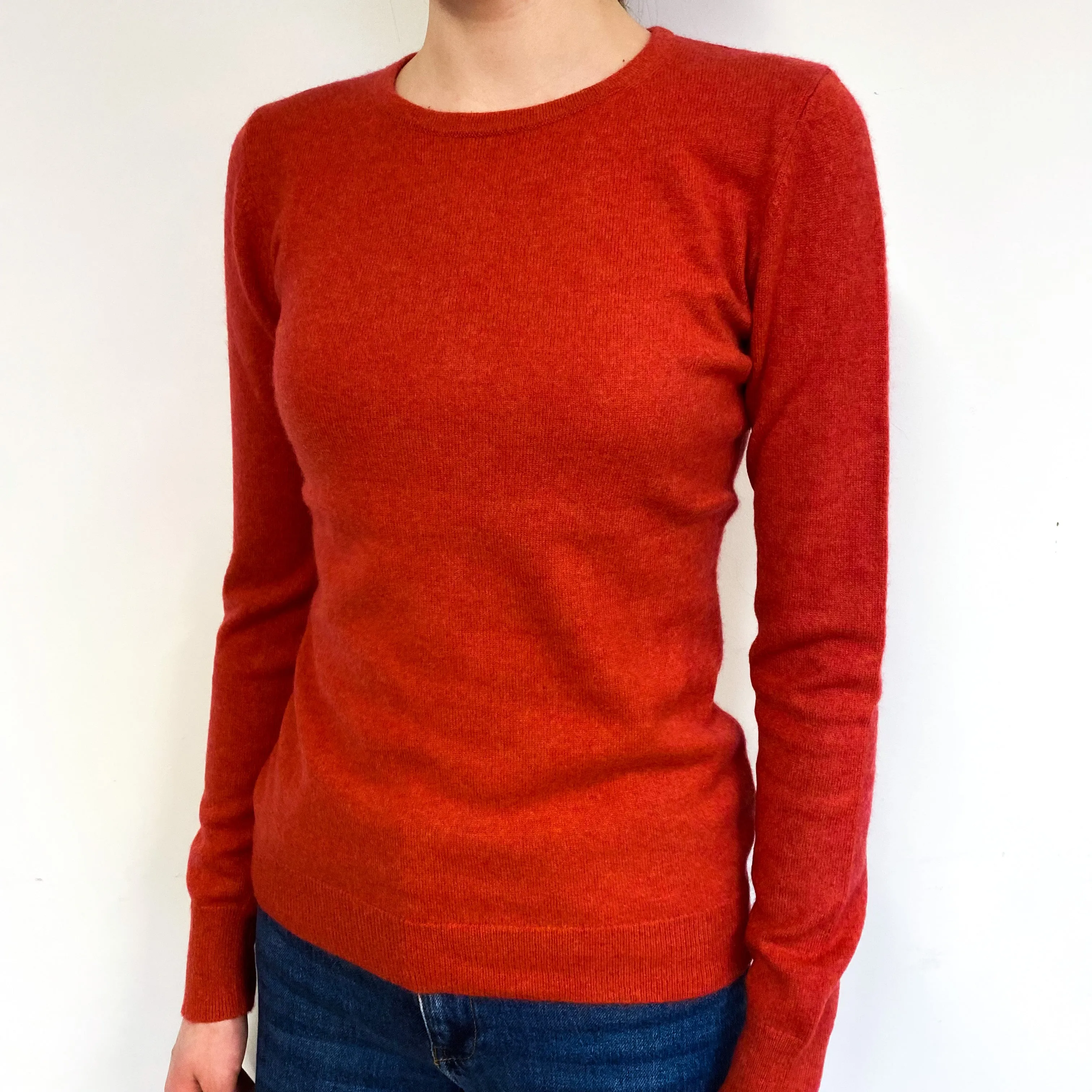 Paprika Red Cashmere Crew Neck Jumper Extra Small